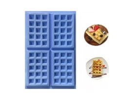 Molde silicona 4 waffles rectangulares